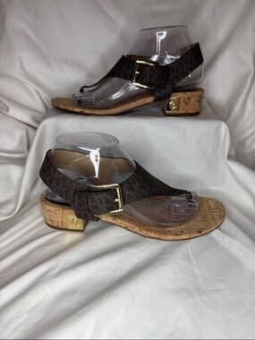 Michael Kors London Cork Low Heel Sandals Size 8.5